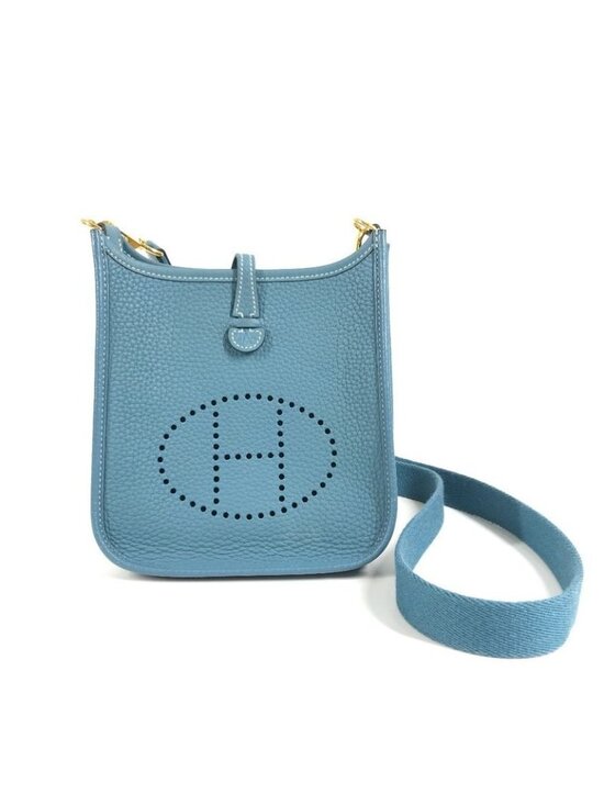 Hermes Handbags - Hermes Shoulder Bag Evelyne TPM 16 Taurillon Clemence New Blue
